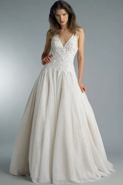 Basix Black Label Sleeveless V Neck Gown In Multi