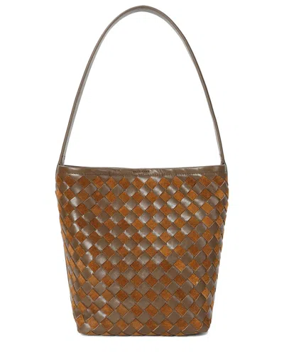 Tiffany & Fred Paris Woven Leather Shoulder Bag In Brown