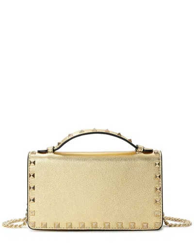 Tiffany & Fred Paris Mini Pebbled Leather Crossbody In Gold