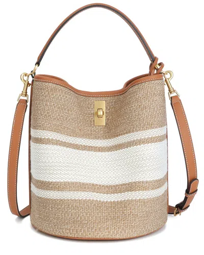 Tiffany & Fred Paris Wool & Leather Bucket Bag In Brown