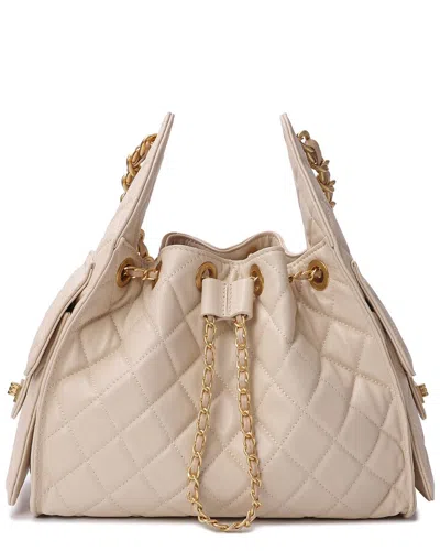 Tiffany & Fred Paris Quilted Leather Shoulder Bag In Metallic