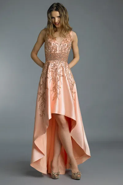 Basix Black Label Hi Low Dress In Orange