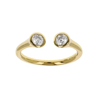 Autentica - Bezel Set Cuff Ring In Gold