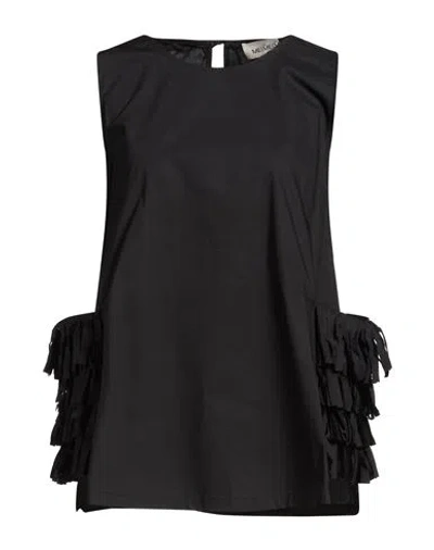 Meimeij Woman Top Black Size 2 Cotton In Black