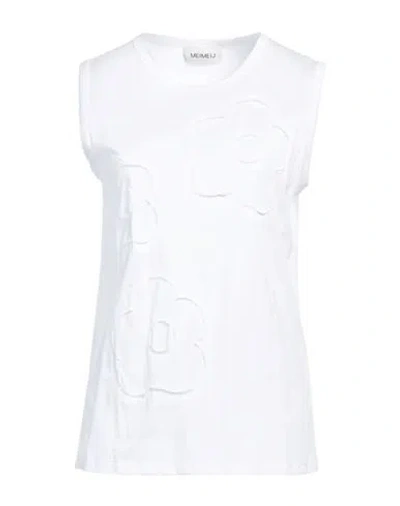 Meimeij Woman Tank Top White Size 4 Cotton In White