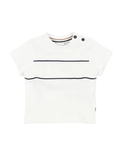 Hugo Boss Boss Newborn Boy T-shirt White Size 3 Cotton, Elastane In White