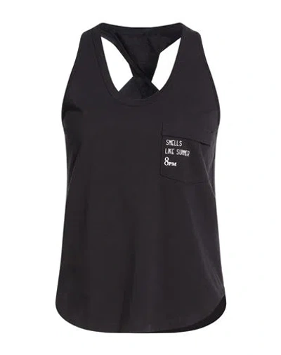 8pm Woman Tank Top Black Size Xxs Cotton In Black