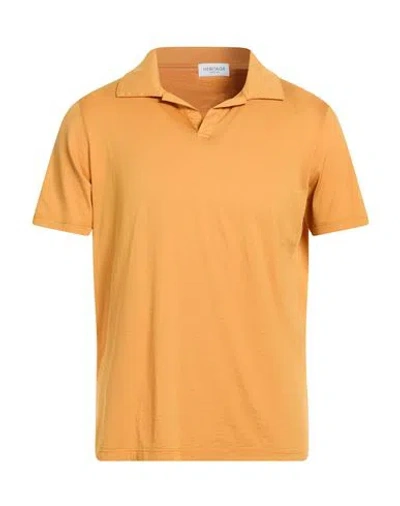 Heritage Man Polo Shirt Mustard Size 42 Cotton In Yellow