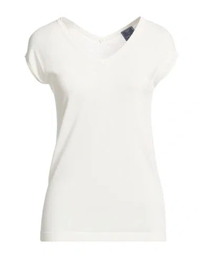 Fedeli Woman Sweater Cream Size 6 Viscose, Organic Cotton In White