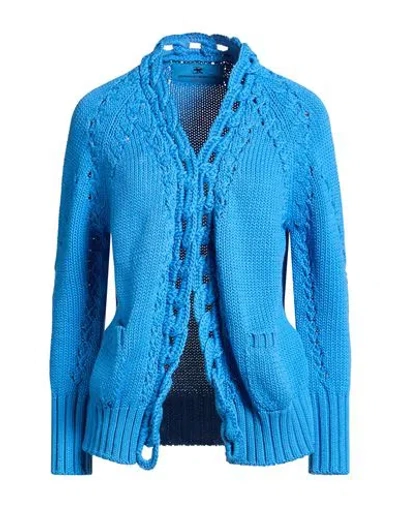 Ermanno Scervino Woman Cardigan Blue Size S Cotton In Blue