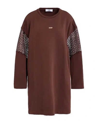 Jijil Woman Mini Dress Brown Size 8 Cotton, Polyester In Brown