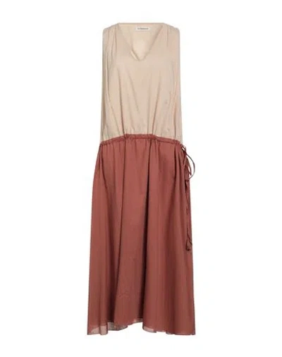 La Fabrique Woman Maxi Dress Rust Size M Cotton In Brown