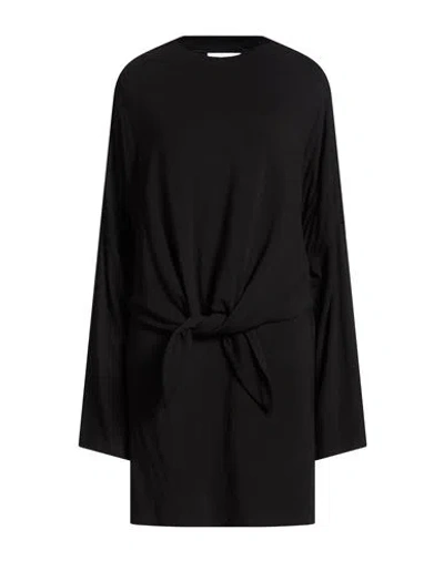 Hache Woman Midi Dress Black Size 8 Wool, Elastane In Black