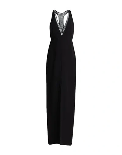 Max Mara Woman Maxi Dress Black Size 8 Triacetate, Polyester, Silk In Black