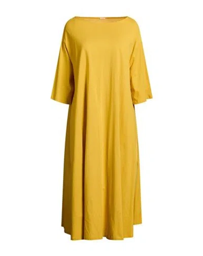 A.b  Apuntob A. B Apuntob Woman Midi Dress Mustard Size 2 Cotton In Yellow