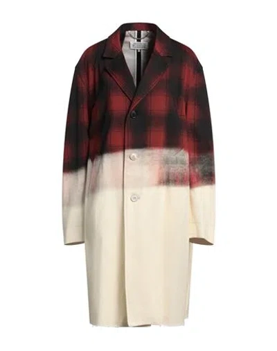 Maison Margiela Woman Overcoat & Trench Coat Burgundy Size 10 Cotton In Multi