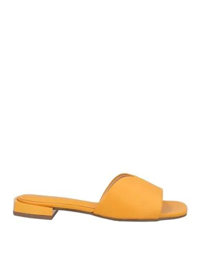 Miss Unique Woman Sandals Mandarin Size 6 Leather In Orange