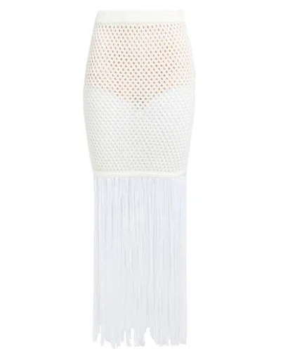 Mariuccia Woman Maxi Skirt Ivory Size S Cotton, Acrylic In White