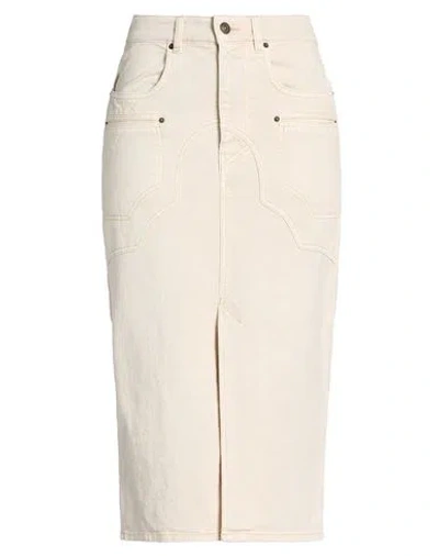 Isabel Marant Woman Denim Skirt Off White Size 6 Cotton In White