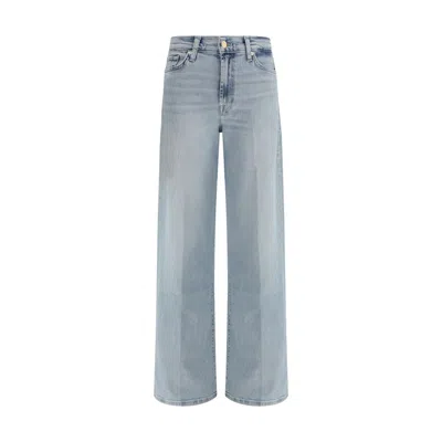 7for Light Blue Cotton Relaxed Fit Jeans In Blue
