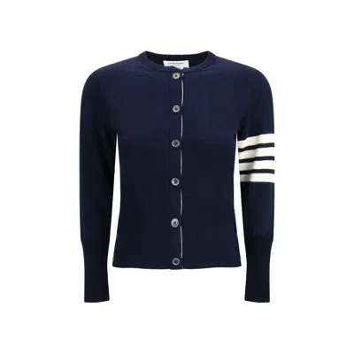 Thom Browne Virgin Wool Cardigan In Blue