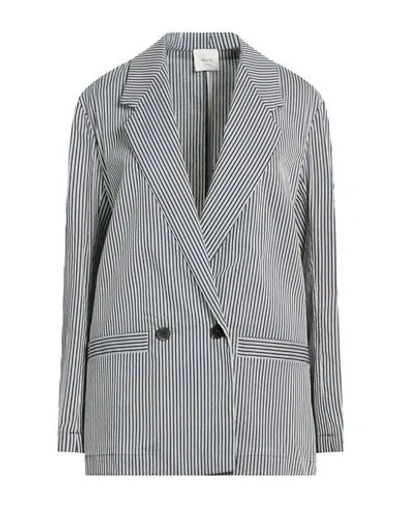 Alysi Crème Woman Blazer Black Size 8 Cotton, Linen, Viscose, Polyamide In Black