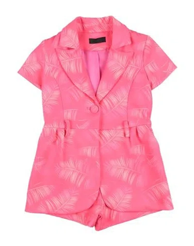 Fun & Fun Toddler Girl Playsuit Fuchsia Size 4 Polyester, Elastane In Pink