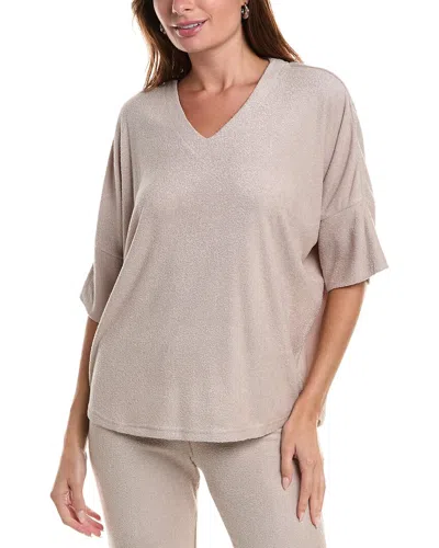 N Natori Terry Lounge Top In Neutral