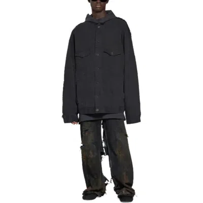 Balenciaga Paris Hybrid Hooded Jacket 'black'