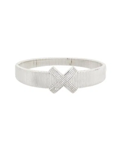 Juvell Cz Cuff Bangle Bracelet In Silver