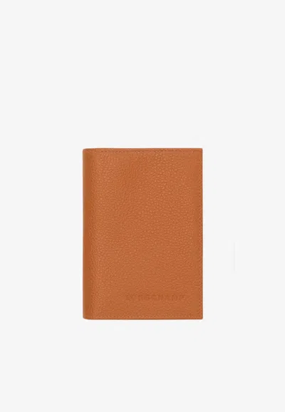 Longchamp Le Foulonné Passport Case In Brown