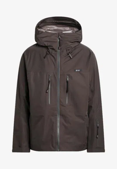 Prada Zip-up Hooded Jacket In Brown