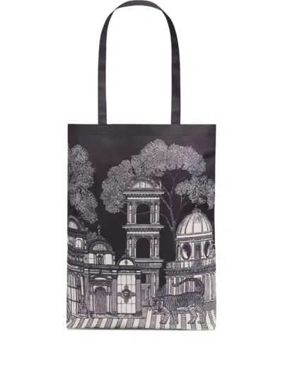 Inoui Editions Printed Shoulder Bag In Black