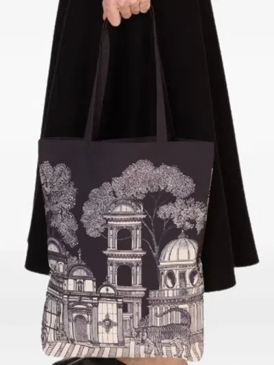 Inoui Editions Printed Shoulder Bag In Black