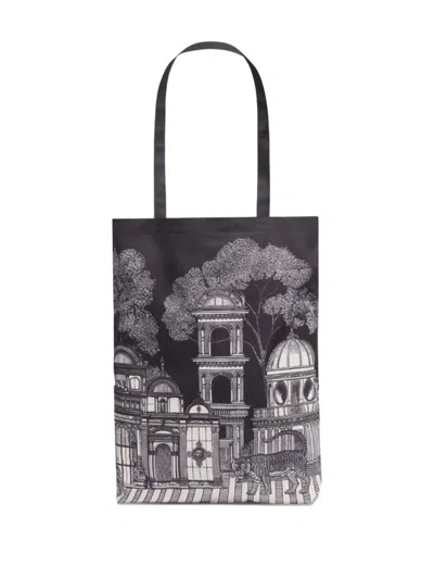 Inoui Editions Printed Shoulder Bag In Black