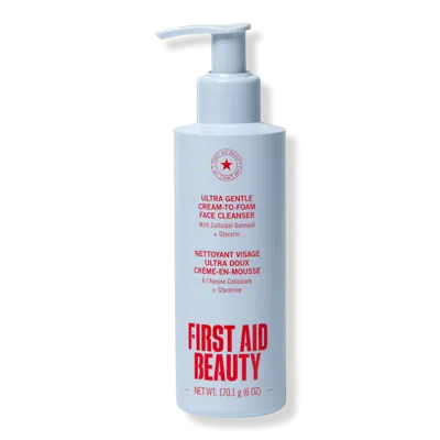 First Aid Beauty Ultra Gentle Cream-to-foam Face Cleanser - 6.0 oz In White