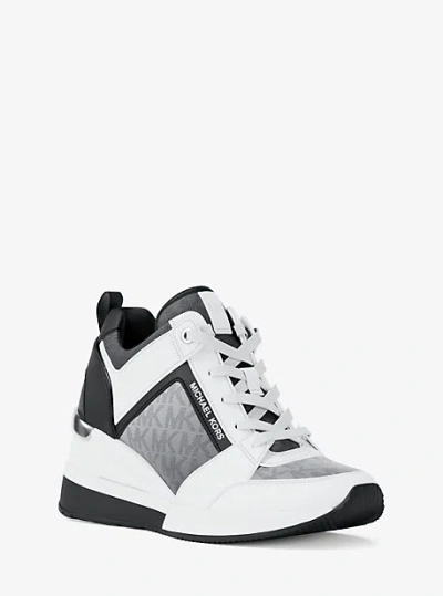 Michael Kors Georgie Ombré Signature Logo Trainer In White