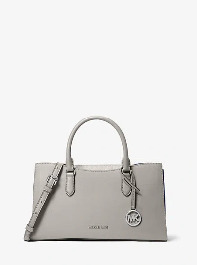 Michael Kors Arden Medium Top-zip Satchel In Gray