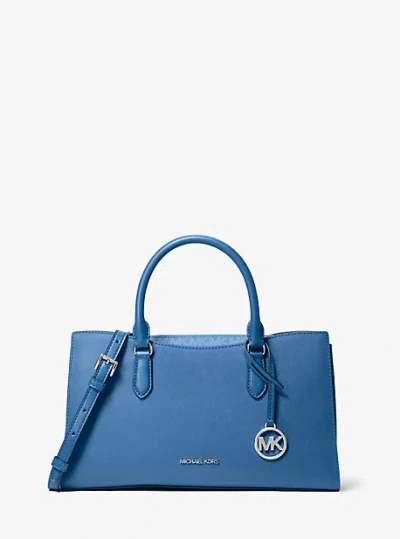Michael Kors Arden Medium Top-zip Satchel In Blue