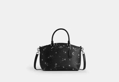 Coach Outlet Sadie Satchel Bag With Star Print In Black