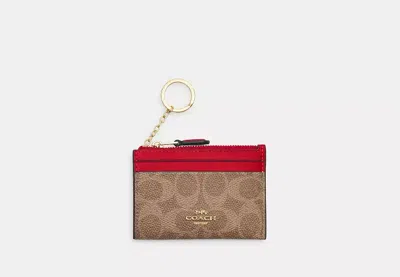 Coach Outlet Mini Skinny Id Case In Signature Canvas In Multi