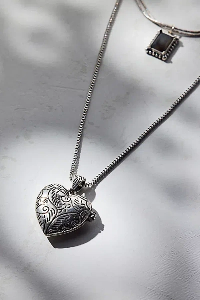 Urban Outfitters As You Are Locket Layered Necklace In Silver, Women's At  In Metallic