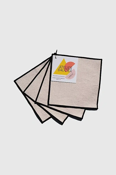 Atelier Saucier Cocktail Napkin Set In Burlap Noir At Urban Outfitters