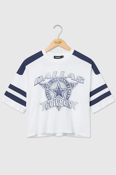 Junk Food Nfl Striped Crop Tee In Dallas Cowboys, Women's At Urban Outfitters In White