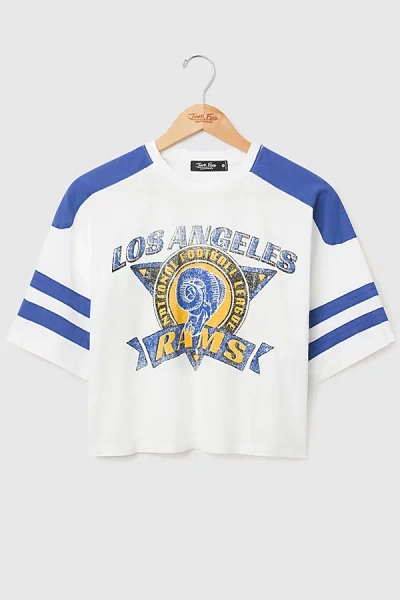 Junk Food Nfl Striped Crop Tee In Los Angeles Rams, Women's At Urban Outfitters In Blue