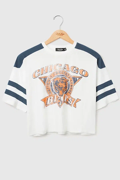 Junk Food Nfl Striped Crop Tee In Chicago Bears, Women's At Urban Outfitters In White