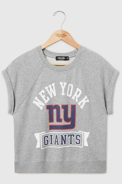 Junk Food Nfl Raglan Fleece Tank Top In New York Giants, Women's At Urban Outfitters In Gray