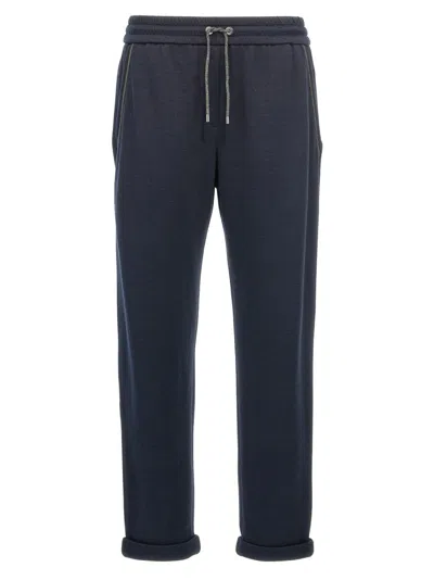 Brunello Cucinelli Blue Monile Joggers In Multi