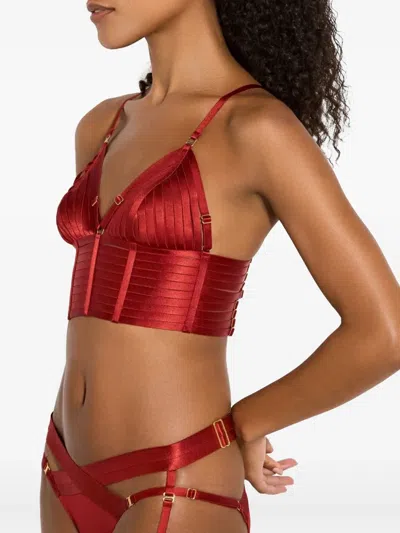 Bordelle Signature Webbed Garters In Red