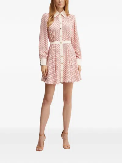 Marciano By Guess Edith Buttoned Collared Mini Dress In Neutral